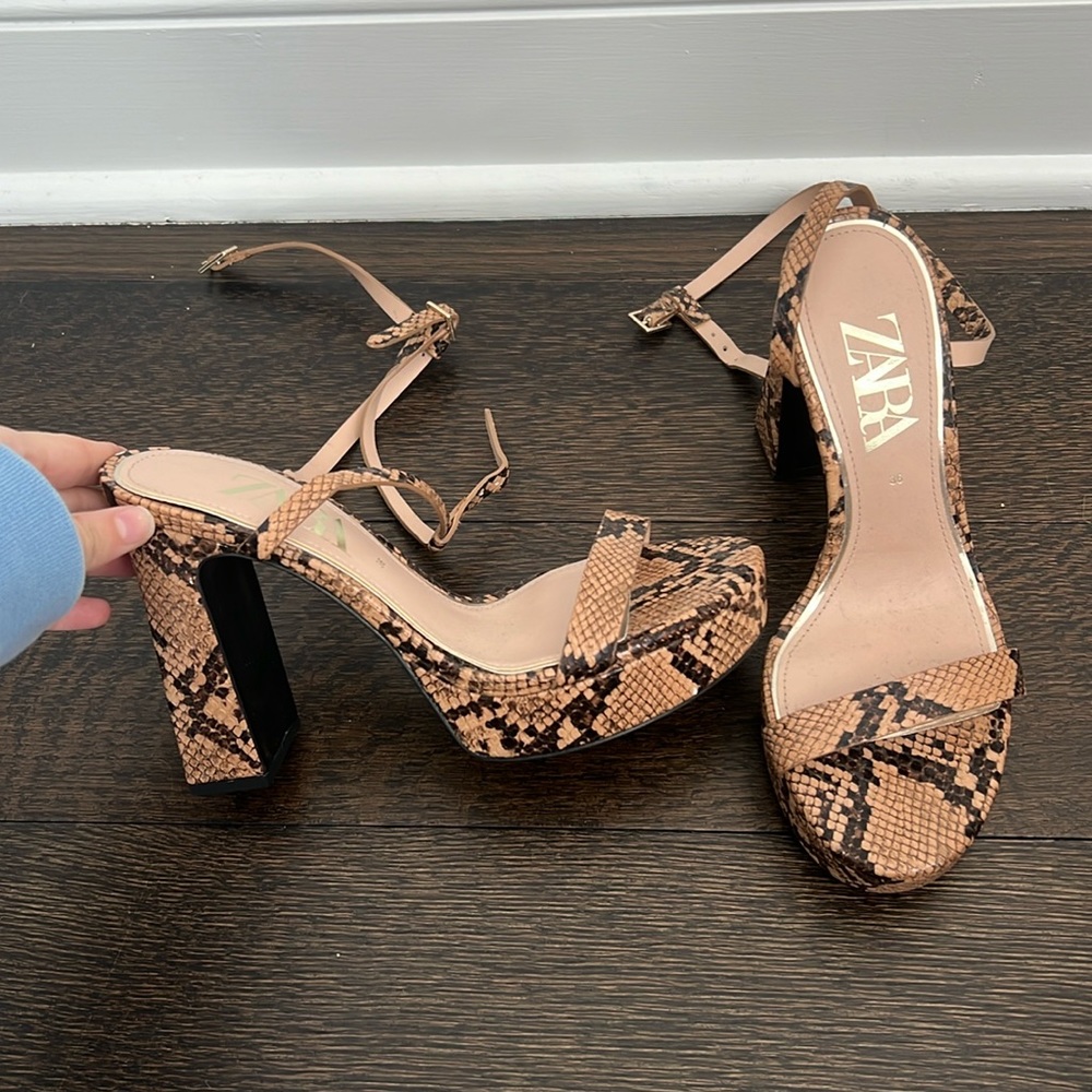 ZARA Snakeskin Heels
